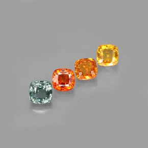 Pedras preciosas de safira multicolorido natural de  ct, almofada cortada, VVS-VS