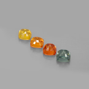 Pedras preciosas de safira multicolorido natural de  ct, almofada cortada, VVS-VS