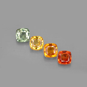 Pedras preciosas de safira multicolorido natural de  ct, almofada cortada, VVS-VS