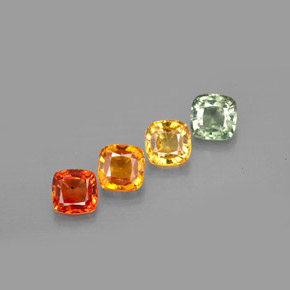 Pedras preciosas de safira multicolorido natural de  ct, almofada cortada, VVS-VS