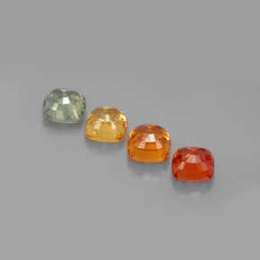 Pedras preciosas de safira multicolorido natural de  ct, almofada cortada, VVS-VS