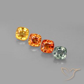 Pedras preciosas de safira multicolorido natural de 2,78 ct, almofada cortada, VS
