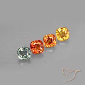 Pedras preciosas de safira multicolorido natural de 2,78 ct, almofada cortada, VS