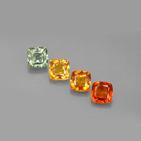 Pedras preciosas de safira multicolorido natural de  ct, almofada cortada, VVS-VS