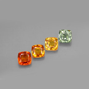 Pedras preciosas de safira multicolorido natural de  ct, almofada cortada, VVS-VS