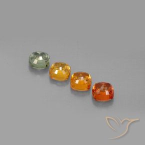 Pedras preciosas de safira multicolorido natural de 2,66 ct, almofada cortada, VVS-VS