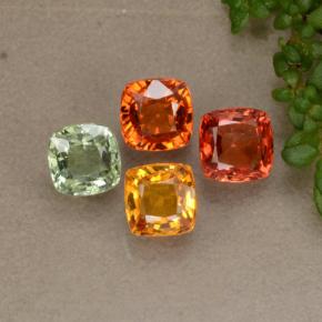 Pedras preciosas de safira multicolorido natural de 2,82 ct, almofada cortada, VVS-VS