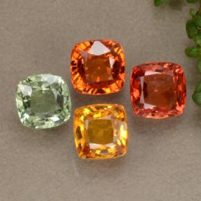 Pedras preciosas de safira multicolorido natural de 2,82 ct, almofada cortada, VVS-VS