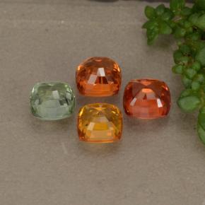 Pedras preciosas de safira multicolorido natural de 2,82 ct, almofada cortada, VVS-VS