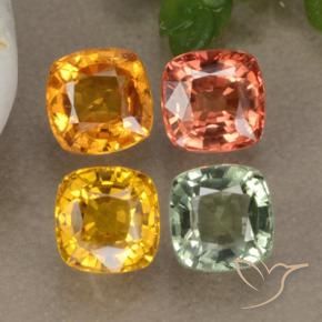 Pedras preciosas de safira multicolorido natural de 2,71 ct, almofada cortada, VVS-VS