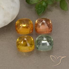 Pedras preciosas de safira multicolorido natural de 2,71 ct, almofada cortada, VVS-VS