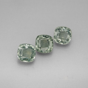 Pedras preciosas de safira verde natural de  ct, almofada cortada, VVS-VS