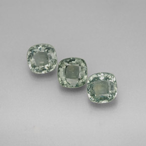 Pedras preciosas de safira verde natural de  ct, almofada cortada, VVS-VS