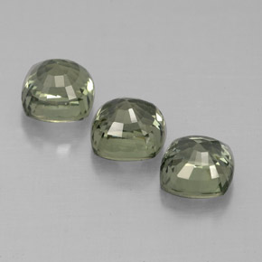 Pedras preciosas de safira verde natural de  ct, almofada cortada, VS