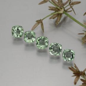 Pedras preciosas de safira verde natural de  ct, almofada cortada, VVS
