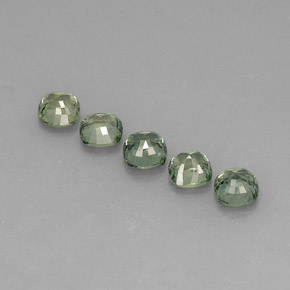 Pedras preciosas de safira verde natural de  ct, almofada cortada, VVS-VS