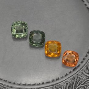 Pedras preciosas de safira multicolorido natural de 2,59 ct, almofada cortada, VVS-VS