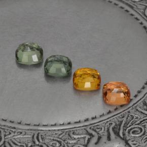 Pedras preciosas de safira multicolorido natural de 2,59 ct, almofada cortada, VVS-VS