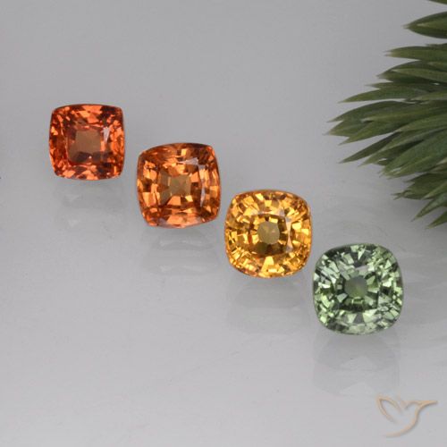 Pedras preciosas de safira multicolorido natural de 2,81 ct, almofada cortada, VVS-VS