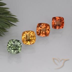 Pedras preciosas de safira multicolorido natural de 2,81 ct, almofada cortada, VVS-VS