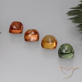 Pedras preciosas de safira multicolorido natural de 2,81 ct, almofada cortada, VVS-VS