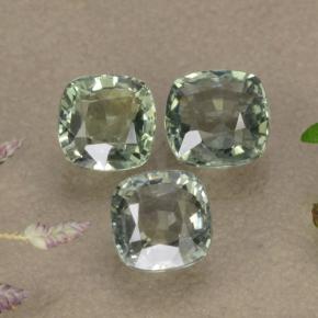Pedras preciosas de safira verde natural de 2,27 ct, almofada cortada, VVS-VS