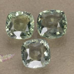 Pedras preciosas de safira verde natural de 2,27 ct, almofada cortada, VVS-VS