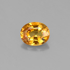 Safira amarelo natural 0,74ct, corte oval, VVS
