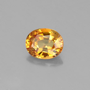Safira amarelo natural 0,74ct, corte oval, VVS