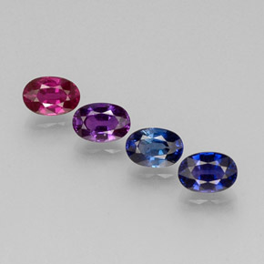 Pedras preciosas de safira multicolorido natural de  ct, corte oval, VVS-VS