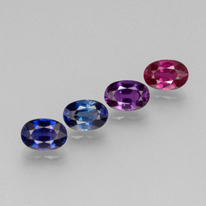 Pedras preciosas de safira multicolorido natural de  ct, corte oval, VVS-VS
