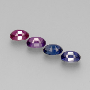 Pedras preciosas de safira multicolorido natural de  ct, corte oval, VVS-VS