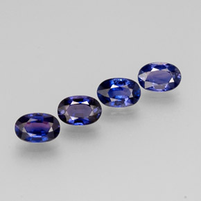 Pedras preciosas de safira multicolorido natural de  ct, corte oval, VVS-VS