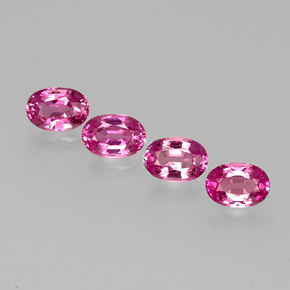 Pedras preciosas de safira rosa natural de  ct, corte oval, VVS-VS