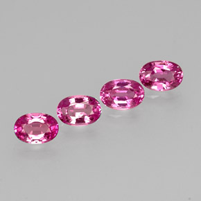 Pedras preciosas de safira rosa natural de  ct, corte oval, VVS-VS