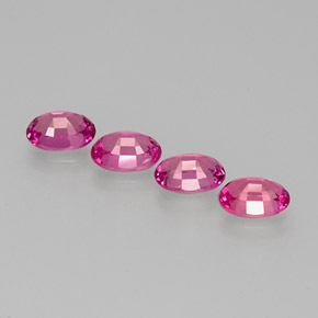 Pedras preciosas de safira rosa natural de  ct, corte oval, VVS-VS