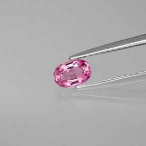 Safira rosa natural 0,53ct, corte oval, VVS
