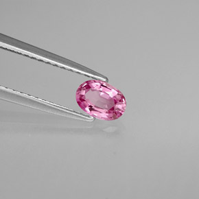Safira rosa natural 0,53ct, corte oval, VVS