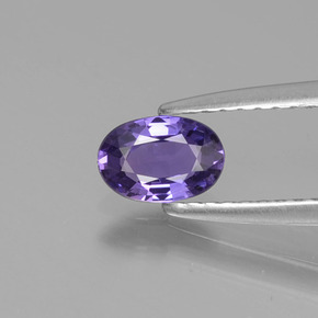 Safira violeta natural 0,51ct, corte oval, VVS-VS