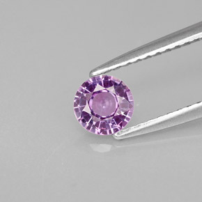 Safira violeta natural 0,49ct, corte redondo, VVS-VS