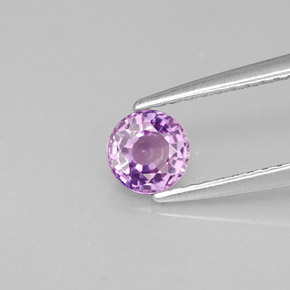 Safira violeta natural 0,53ct, corte redondo, VS