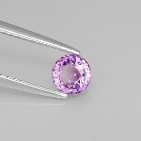 Safira violeta natural 0,53ct, corte redondo, VS