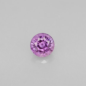 Safira violeta natural 0,58ct, corte redondo, VS