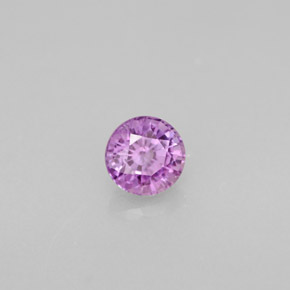 Safira violeta natural 0,58ct, corte redondo, VS