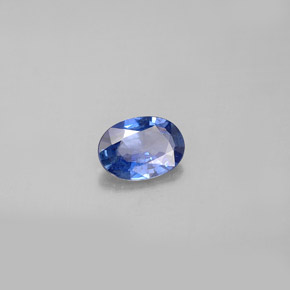 Safira azul natural 0,77ct, corte oval, VS