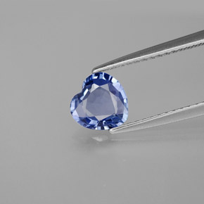 Safira azul natural 0,93ct, formato de coração, VVS-VS