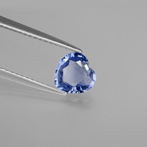 Safira azul natural 0,93ct, formato de coração, VVS-VS
