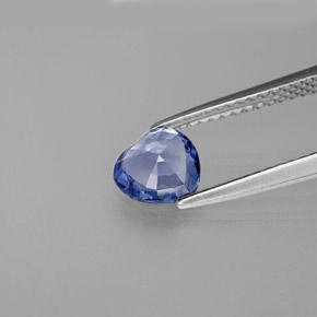 Safira azul natural 0,93ct, formato de coração, VVS-VS
