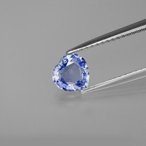 Safira azul natural 0,78ct, formato de coração, VVS-VS
