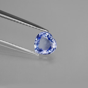 Safira azul natural 0,78ct, formato de coração, VVS-VS